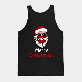 Merry Christmask 2020 Masked Santa For Christmas Pajamas Family Xmas Tank Top